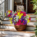 Artificial Flowers Outdoor Shrubs - 16 Bundles Fake Plants UV Resistant No Fade Faux Plastic Greenery Home Garden Porch Patio Decoration (1, Multi16-2)