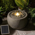 Tankana Solar Water Fountain Outdoor Garden Bubbler Water Feature Fountains Solar Powered with Pebbles for Patio Deck Yard Home Decor Gray, 18 "L x 18" W x 11.5" H