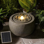 Tankana Solar Water Fountain Outdoor Garden Bubbler Water Feature Fountains Solar Powered with Pebbles for Patio Deck Yard Home Decor Gray, 18 "L x 18" W x 11.5" H