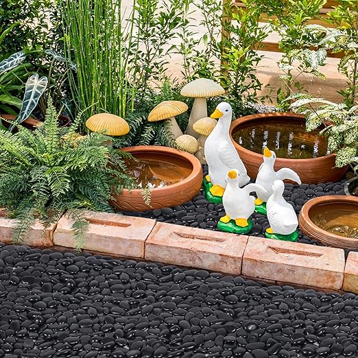 GreatBuddy 8-lb Black River Rocks for Landscaping, 1-2 Inches Black Polished Pebbles, Decorative Rocks for Plants Indoor& Outdoor, Garden Landscaping, Aquariums, Vases, Potted Plants, Home Decor