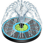 SZMP Upgraded 3.5W Full Glass Panel Solar Fountain for Bird Bath, Floating No-Installation Solar Powered Water Fountain Pump with 7 Nozzles, for Garden, Pond Decor (Blue)
