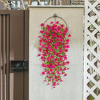 Artificial Hanging Flowers for Outdoors Spring Summer Decoration, 4PCS UV Resistant Silk Fake Hanging Plants for Patio Porch Front Yard Window Garden Indoor Decor(Hot Pink,8PCS)