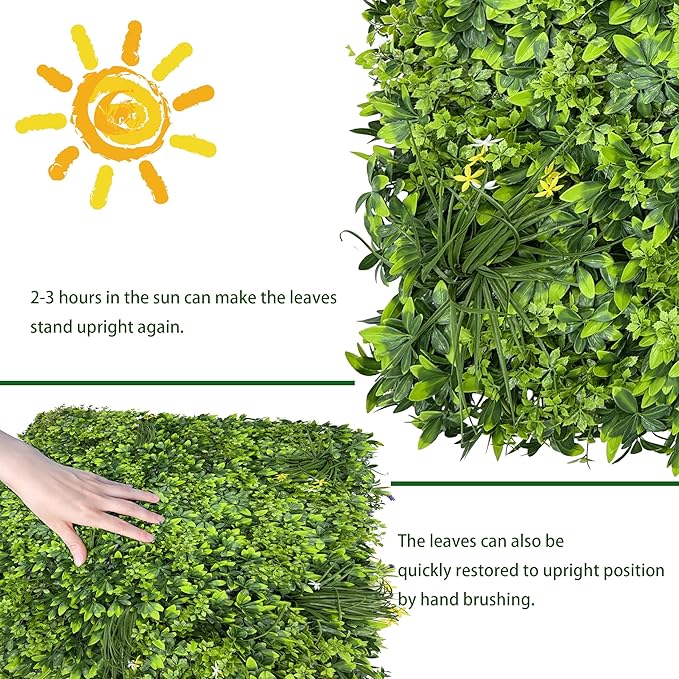 ODTORY Artificial Plant Wall Roll: 40X120 in (33.5 sqft) UV-Anti Ivy Privacy Fence Screen Faux Greenery Panels Backdrop Boxwood Ivy Vine Leaf Hedge Fence for Indoor Outdoor Green Decor