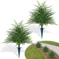 Yangrass Artificial 23" Fern Topiary Ball Trees, 2PCS Fake Fern Bushes Artificial Outdoor Plants with Ground Spikes, UV Resistant Lifelike Faux Greenery Shurbs for Home Garden Patio Porch Decor