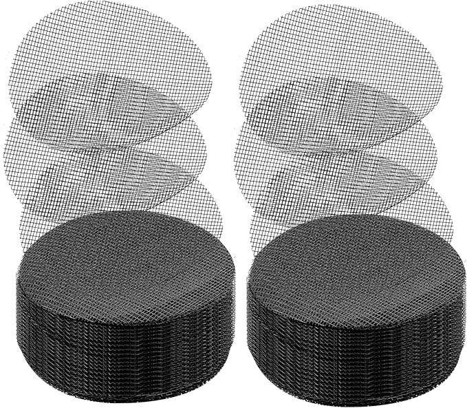 100 PCS Plant Pot Hole Mesh Pad, 4 Inch Drainage Mesh Round Reusable Bonsai Planter Bottom Grid Mat Prevents Soil Leakage for Gardeners