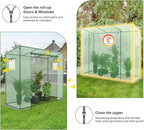 Small Greenhouse for Outdoors, Green House for Winter with Roller Shutter Zipper Door and Window, Thickened PE Cover, Portable Greenhouse for Indoor and Outdoor Plant Growth