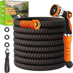 50FT Flexible Lightweight Garden Hose w/ 10Pattern Spray Nozzle,3/4 Inch,2026 Braided Garden Hose,Triple Latex Core,No-Kink,Anti-Burst,Leak-Proof,Easy Use&Storage,Portable (50 FT)