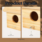 Wooden Bird Houses for Outside Birdhouses Nest Bluebird House for Cardinals Finch Wren Swallow for Garden Viewing 7