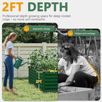 FOOWIN 2pcs 8x4x2ft Galvanized Raised Garden Bed, Planter Raised Garden Boxes Outdoor, Large Metal Raised Beds for Gardening, Garden Bed for Vegetables, Flowers, Herb,478 Gallon Capacity, Green