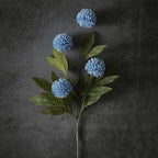 VIERENA 6 Pcs Faux Silk Pompon Mum Artificial Flowers for Vase -27", Bulk Fake Chrysanth Branches with Stems for DIY Bouquet Centerpieces Wedding Fillers Arrangements Shower Decorations (Dusty Blue)