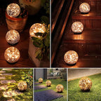 MLKNK Solar Globe Lights Outdoor Waterproof-Solar Balls-Solar Garden Lights-Orbs for Outside 6 Pack Cracked Glass Ball for Lawn Patio Yard Backyard Decorations