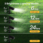 Linkind Solar Lights Outdoor Waterproof IP65, StarRay Dusk-to-Dawn Outdoor Solar Lights, 3 Lighting Modes Solar Spot Lights Outdoor for Garden, Yard, Landscape (Daylight, 4 Pack)