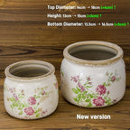 Dosayes Large Ceramic Pot for Planters, Ice Crack Glazed Flower Pot with Drainage Holes,5.91inch Vintage Planters for Indoor and Outdoor (Pink)