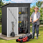 DWVO 5x3ft Outdoor Storage Shed, Weatherproof Tool Shed w/Locking Entry & Ventilation for Grass Cutter, Bike, Equipment, Courtyard, Garden (Dark Gray)