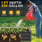 DWVO 2pcs 8 x 4 x 1 FT Raised Garden Bed Kit, Outdoor Galvanized Flower Bed with Safety Rubber and Gloves, Large Metal Planter Box for Vegetables, Flowers, Herbs, Fruits, Black