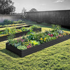 DWVO 12 x 4 x 1 FT Raised Garden Bed Kit, Outdoor Galvanized Flower Bed with Safety Rubber and Gloves, Large Metal Planter Box for Vegetables, Flowers, Herbs, Fruits, Black