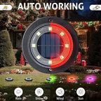 Flacchi Solar Ground Lights - Solar Powered Lights Outdoor Solar Disk Light Waterproof Landscape Light for Patio Yard Pathway Walkway Driveway Christmas (Multi-Colored, 12 Pack)