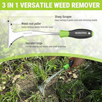 WORKPRO 3-Piece Weed Puller Tool Set – 15" 6-Tine Weed Remover, 12" Hand Weeder, 12.5" Crack Weeder, Stainless Steel with Ergonomic Handle for Lawn, Garden, Yard
