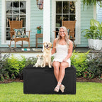 Devoko 100 Gallon Waterproof Large Resin Deck Box Outdoor Storage Box Indoor Lockable Storage Container with Cushion for Patio Furniture Garden Pool Cushions (Black)