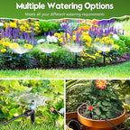 100FT Drip Irrigation System Kit, Automatic Garden Watering System Quick-Connect Adjustable Sprinklers for Raised Garden Beds, Greenhouse, Yard, Lawn, Plant with 1/2" & 1/4" Tubing and Accessories