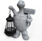 Solar Turtle Garden Outdoor Statues,Resin Turtles Figurine Decorations with Solar Lights Lantern, Outdoor Turtle Art Decor for Lawn,Yard, Unique Housewarming Gift for Garden Home