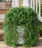 Faux Outdoor Plants Fake Hanging Plants for Outdoors Outside Decorations, 2 Pcs Green Faux Eucalyptus Vines Realistic UV Resistant Artificial Greenery for Planters Porch Garden Yard Front Door Patio