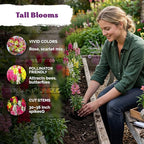 KVITER 2500 Maximum Mix Snapdragon Seeds (Antirrhinum Majus) - Snapdragon, Tall Colorful Dragon Flower, Non GMO Seed Packets - Flower Seeds for Outdoor Garden, Borders & Containers, Cut Flowers