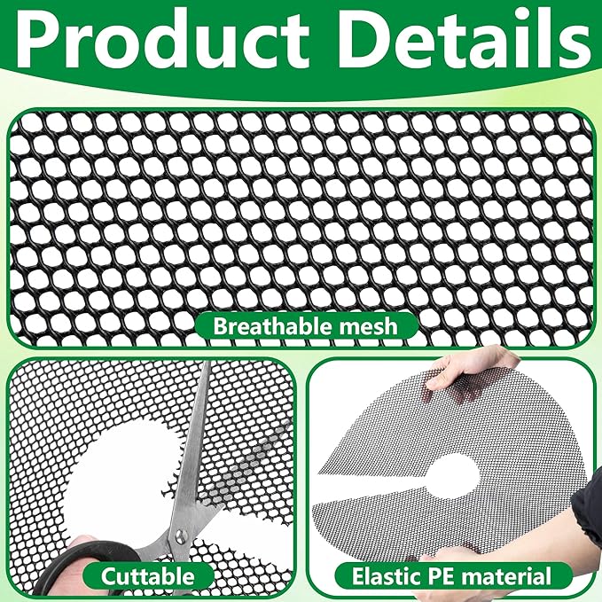 Adnee 8 Pcs 15.7 Inch Plant Pot Grids, Cuttable Plant Pot Soil Covers Protectors from Animals, Indoor Round Planter Pots Soil Guard for Outdoor Garden Plants Protection