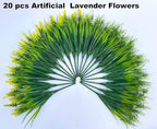 Artificial Plants Outdoor, 20 Pcs Artificial Flowers Outdoor Fake Plants UV Resistant Fake Flowers, Plastic Faux Flowers Shrubs Greenery Plants for Home Garden Patio Porch Window Box Decor