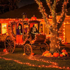JMEXSUSS 200 LED Orange Halloween Lights Outdoor, 66ft Connectable Halloween String Lights Plug in, 8 Modes Orange Light for Tree Outside Indoor Xmas Party Garden Fence Patio Porch Decor