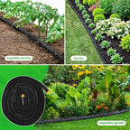 MIXC 2026 Thickened Flat Soaker Hose 50Ft with Copper Joint, Saving 80% Water, Aluminum Seal, 1mm Hose, 360°Swival Handle, Hole Pressure Relief Gasket, Drip Kit for Vegetable Garden, Lawn, Flower Bed