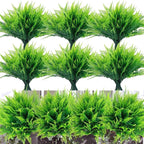 summer flower 10pack Fake Fern Plants Faux Boston Ferns UV Resistant Greenery for Outdoor Front Porch Filler Garden Party Artificial Ferns Stems for Indoor Home Hanging Planter Window Box Decorations