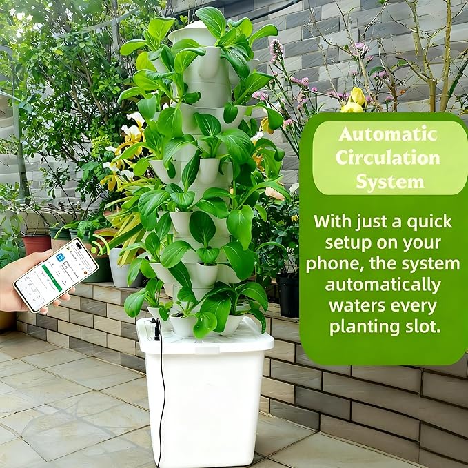 Hydroponic Growing System Kit - Hydroponic Tower Indoor Smart Vertical Garden,Hydroponic Vegetable System,35 Pods, Automatic Timer, Gardening Gift