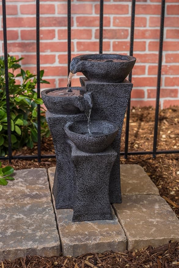 Vicenza - 18" Tri-Bowl Cascading Waterfall Fountain