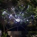 JJGoo Solar Firework Lights, 2 Pack 150 LEDs 2 Lighting Modes Solar Lights Outdoor Waterproof for Garden Patio Walkway Pathway Party Wedding Christmas Decorative - White
