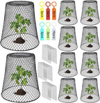 10 Pcs 9.13"×9.13" Chicken Wire Cloche Plant Covers Garden Netting Metal Heavy Duty Plant Protectors from Animals for Keeping Bunnies Chicken Squirrels Birds Other Out