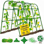 48x48 Cucumber Trellis for Raised Bed - U Shape Vegetable Garden Trellis for Climbing Plants Outdoor - Support for Cucumbers, Pea, Zucchini, Squash,Tomato, Green Bean, Vine, Watermelon, Melon, Pumpkin