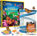 National Geographic Ultimate Butterfly Growing Kit – Butterfly Habitat Kit with Voucher to Redeem 5 Caterpillars (S&H Not Included), Glow-in-The-Dark Figures, Hands-On Activity, Outdoor Toys