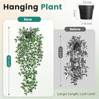 Der Rose 34'' Fake Plants Hanging Artificial Potted Plants Indoor and Outdoor for Home Bathroom Wall Shelf Office Decor (1Pack)