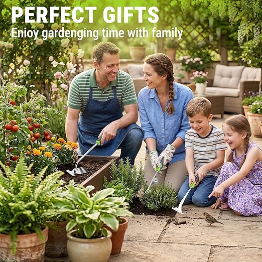 WORKPRO 3-Piece Weed Puller Tool Set – 15" 6-Tine Weed Remover, 12" Hand Weeder, 12.5" Crack Weeder, Stainless Steel with Ergonomic Handle for Lawn, Garden, Yard