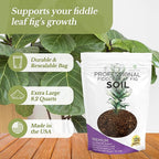Professional Fiddle Leaf Fig Soil Mix Ready to Use Extra Large 8.2 Quarts, Premium Potting Soil for Fiddle Leaf Fig Indoor Houseplants, Peat Sawdust Coarse Sand Pinebark Made in USA