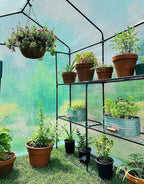 Ohuhu Greenhouse for Outdoors with Screen Windows, 57 x 57 x 76'' Walk in Plant Greenhouses Heavy Duty with Durable PE Cover, 3 Tiers 12 Shelves Stands Plastic Portable Green House with Shelf Clips