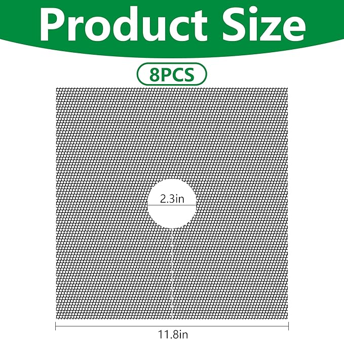 Adnee 8 Pcs 11.8 Inch Plant Pot Grids, Cuttable Plant Pot Soil Covers Protectors from Animals, Indoor Square Planter Pots Soil Guard for Outdoor Garden Plants Protection