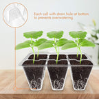 Gardzen 120 Pack 6-Cell Seed Starting Tray for Seedlings, Plant Starter Trays with Drainage Holes for Seed Germination, 5.4x3.7 inches, Clear
