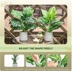 2pcs Fake Plants 16" Faux Plants Artificial Tropical Plants Indoor for Home Office Desk Kitchen Bathroom Table Shelf Decor