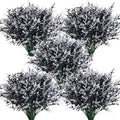 RECUTMS Artificial Plants Outdoor Artificial Spring Flowers UV Flowers Outdoor Artificial Greenery for Flower Arrangements Indoor Outside Hanging Plants Garden Porch Window Home Farmhouse Décor(B+W)