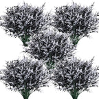 RECUTMS Artificial Plants Outdoor Artificial Spring Flowers UV Flowers Outdoor Artificial Greenery for Flower Arrangements Indoor Outside Hanging Plants Garden Porch Window Home Farmhouse Décor(B+W)