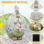 Leekung Solar Chicken Garden Statue with LED Lights for Outdoor Decoration,Chicken Statue Sculpture Yard Decorations, Outdoor Animal Figurine Gifts for Garden Patio Lawn Backyard Farmhouse