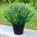 Potted Artificial Plants for Outdoor - 2 Sets Pre-Made Faux Lavender Grass in Pots Large UV Resistant Look Real for Gardens Yards Patios Paths Home Outdoor Decor