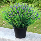 Potted Artificial Plants for Outdoor - 2 Sets Pre-Made Faux Lavender Grass in Pots Large UV Resistant Look Real for Gardens Yards Patios Paths Home Outdoor Decor